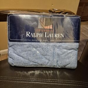 Ralph Lauren Chambray Queen Size Flat Sheet